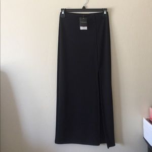 NWT Topshop Long Black Skirt with Slit